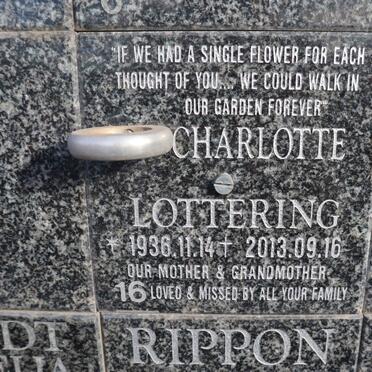 LOTTERING Charlotte 1936-2013