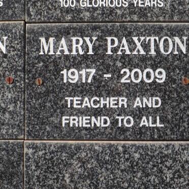 PAXTON Mary 1917-2009