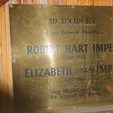 IMPEY Robert Hart 1860-1942 & Elizabeth 1857-1941