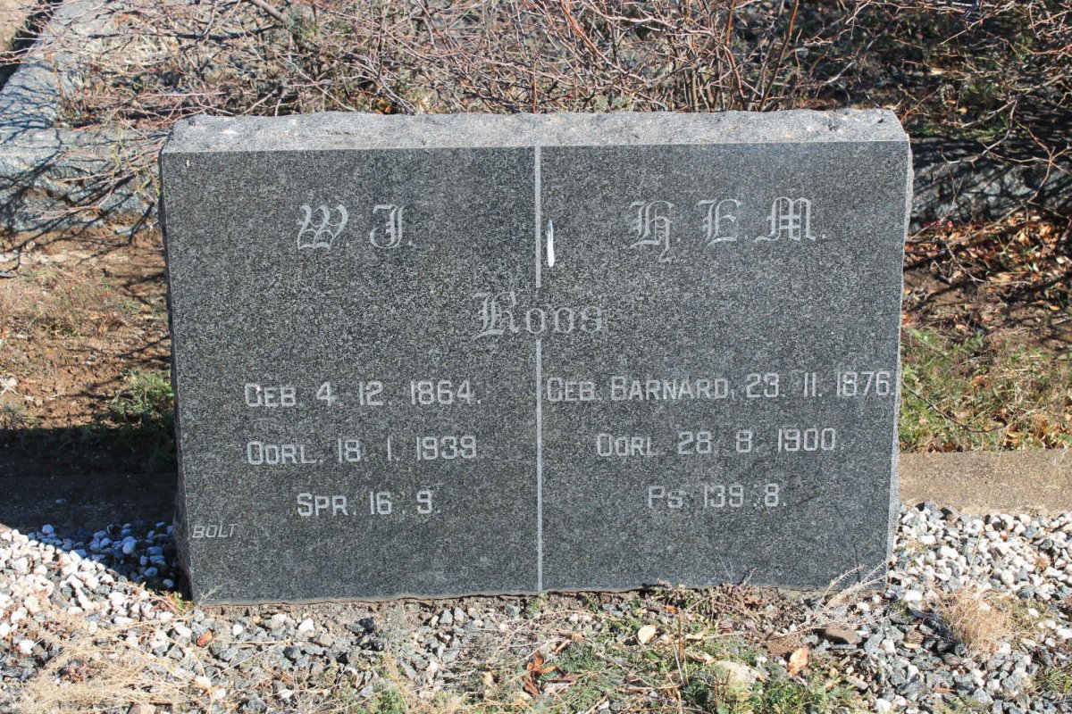 ROOS W.J. 1864-1939 & H.E.M. BARNARD 1876-1900