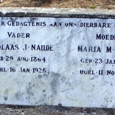 NAUDE Nicolaas J. 1864-1925 &amp; Maria M. 1870-1939