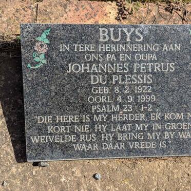 BUYS Johannes Petrus du Plessis 1922-1999
