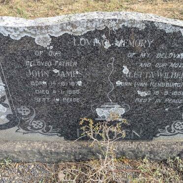 BOTTEN John James 187?-1960 & Aletta Wilhelmina VAN RENSBURG 1881-1956