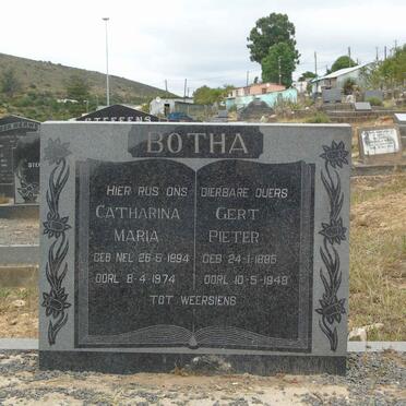 BOTHA Gert Pieter 1885-1948 &amp; Catharina Maria NEL 1894-1974