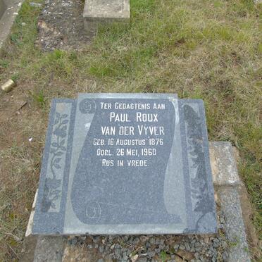 VYVER Paul Roux, van der 1876-1960 :: HEYNS Dorothea Gertruida Marthina nee VAN DER VYVER 1907-1980