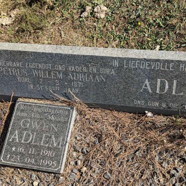 ADLEM Petrus Willem Adriaan -1971 & Gwen 1910-1995