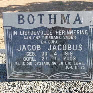 BOTHMA Jacob Jacobus 1919-2003