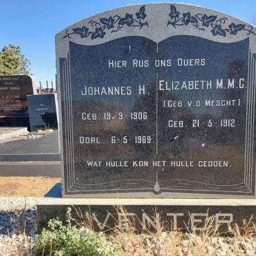 VENTER Johannes H. 1906-1969 &amp; Elizabeth M.M.C. V. D. MESCHT 1912-