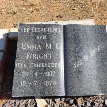 WRIGHT Emma M.E. nee ESTERHUIZEN 1907-1974