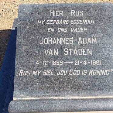 STADEN Johannes Adam, van 1889-1961