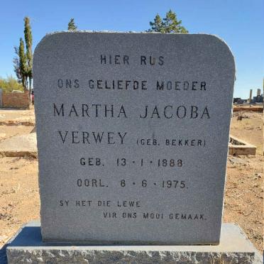 VERWEY Martha Jacoba nee BEKKER 1888-1975