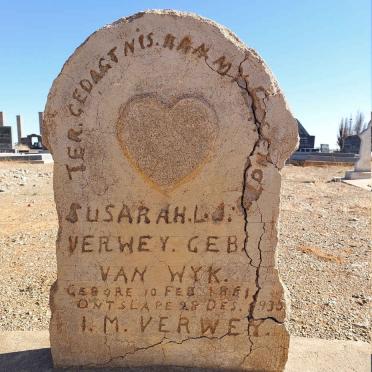 VERWEY Susarah L.J. nee VAN WYK 1881-1935