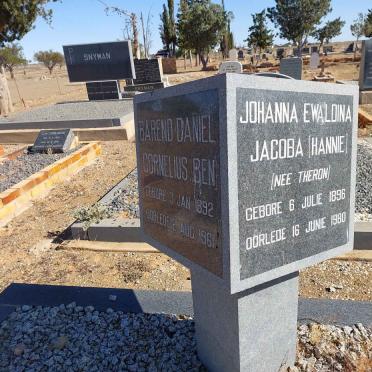 ? Barend Daniel Cornelius 1892-1961 &amp; Johanna Ewaldina Jacoba THERON 1896-1880