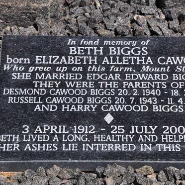 CAWOOD Charles Dombey 1873-1934 &amp; Janie Roberts HOBSON 1883-1956 :: BIGGS Elizabeth Alletha nee CAWOOD 1912-2004