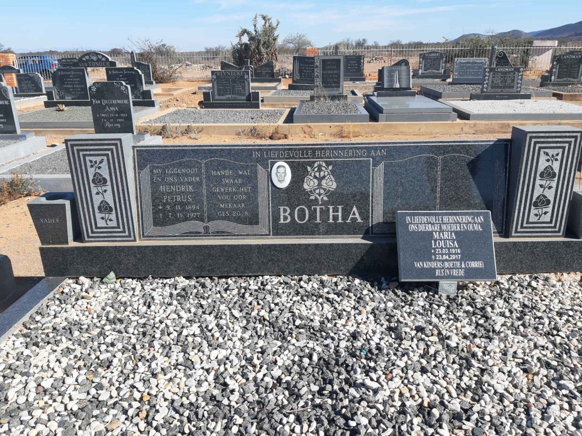 BOTHA Hendrik Petrus 1894-1977 &amp; Maria Louisa 1916-2017
