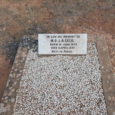CECIL M.D.J.A. 1876-1937