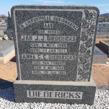 DIEDERICKS Jan J.J. 1880-1962 &amp; Anna C.C. VAN TONDER 1884-1961