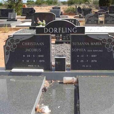 DORFLING Christiaan Jacobus 1900-1975 &amp; Susanna Maria Sophia DORFLING 1897-1979