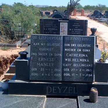 DEYZEL Ernest Manley 1902-1985 &amp; Catherina Wilhelmina BELLINGAN 1913-1934