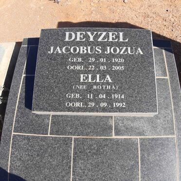 DEYZEL Jacobus Jozua 1920-2005 &amp; Ella BOTHA 1914-1992