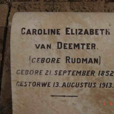 DEEMTER Caroline Elizabeth, van nee RUDMAN 1852-1913
