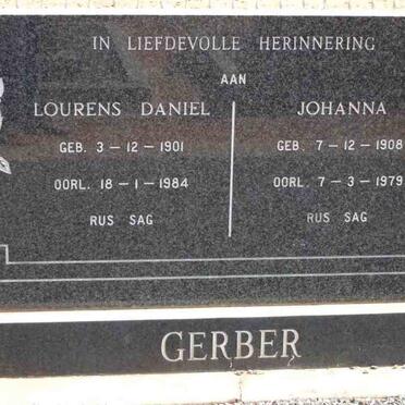 GERBER Lourens Daniel 1901-1984 &amp; Johanna 1908-1979