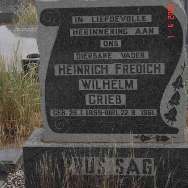 GRIEB Heinrich Fredich Wilhelm 1899-1961