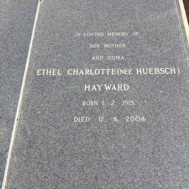 HAYWARD Ethel Charlotte nee HUEBSCH 1913-2004
