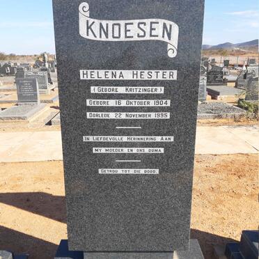 KNOESEN Helena Hester nee KRITZINGER 1904-1995