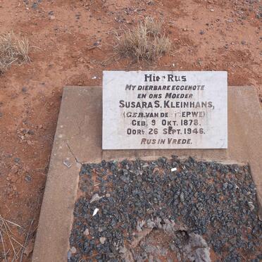KLEINHANS Susara S. nee VAN DER MERWE 1878-1946