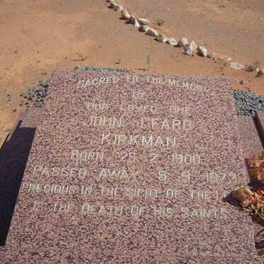 KIRKMAN John Geard 1900-1973