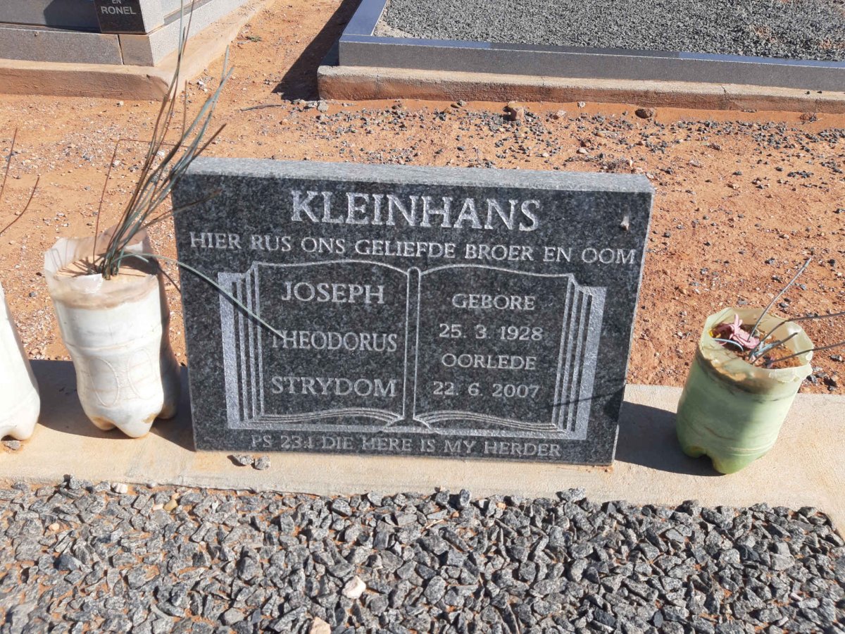 KLEINHANS Joseph Theodorus Strydom 1928-2007