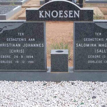 KNOESEN Christiaan Johannes 1894-1981 &amp; Salomina Magdalena 1895-1975