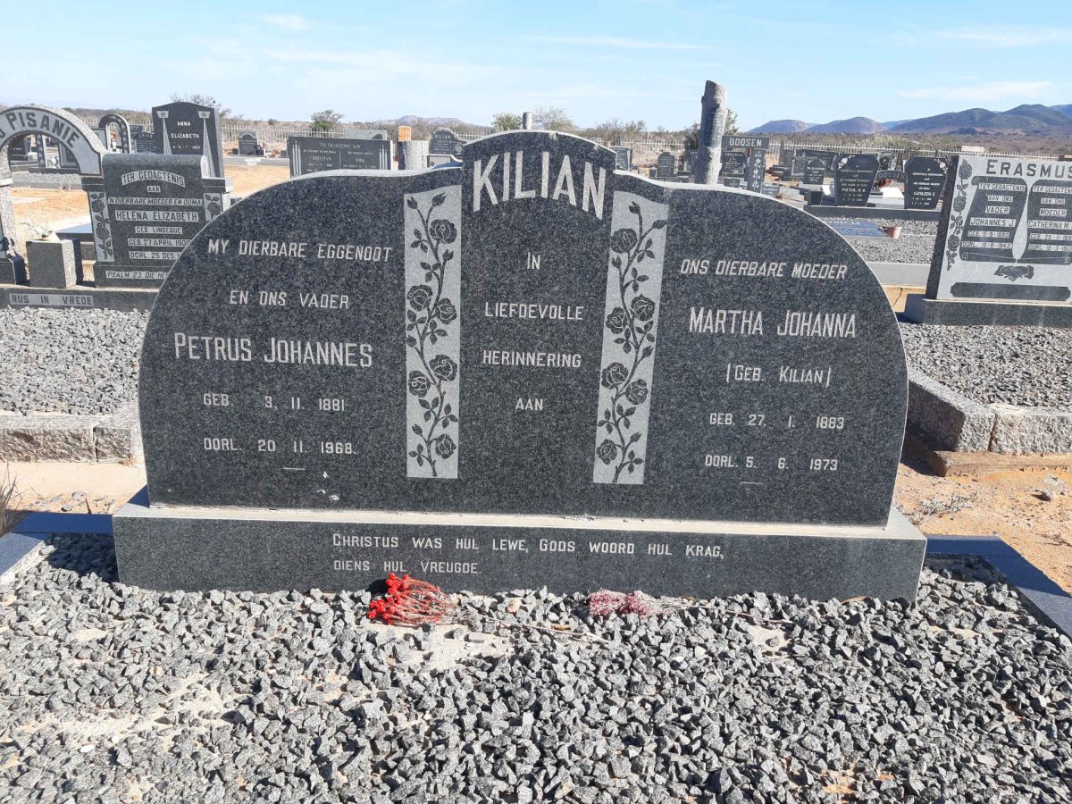 KILLIAN Petrus Johannes 1881-1968 &amp; Martha Johanna KILLIAN 1883-1973
