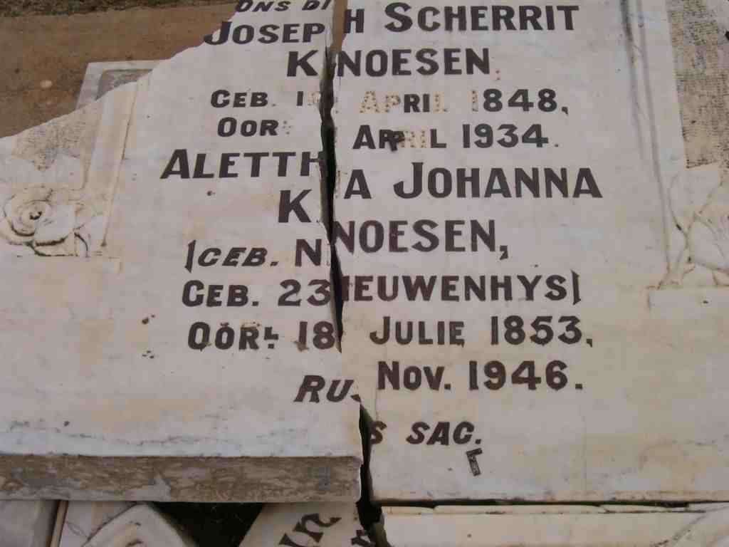 KNOESEN Joseph Scherrit 1848-1934 &amp; Alettha Johanna NEUWENHUYS 1853-1946