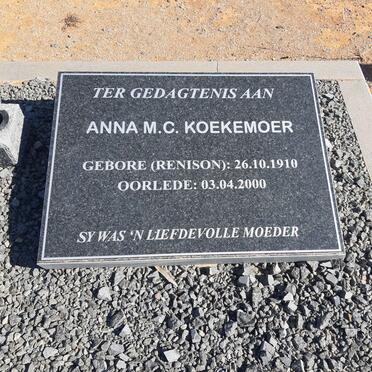 KOEKEMOER Anna M.C. nee RENISON 1910-2000