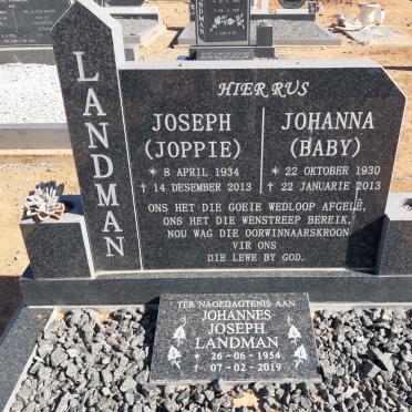 LANDMAN Joseph 1934-2013 &amp; Johanna 1930-2013 :: LANDMAN Johannes Joseph 1954-2019
