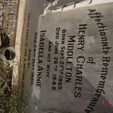 MIDDLETON Henry Charles 1865-1949 &amp; Isabella Annie -1950