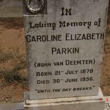 PARKIN Caroline Elizabeth nee VAN DEEMTER 1878-1956