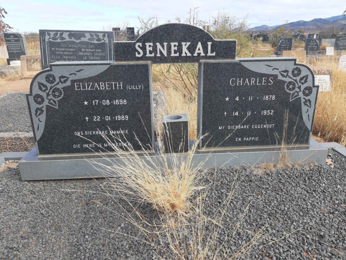 SENEKAL Charles 1878-1952 &amp; Elizabeth 1898-1989