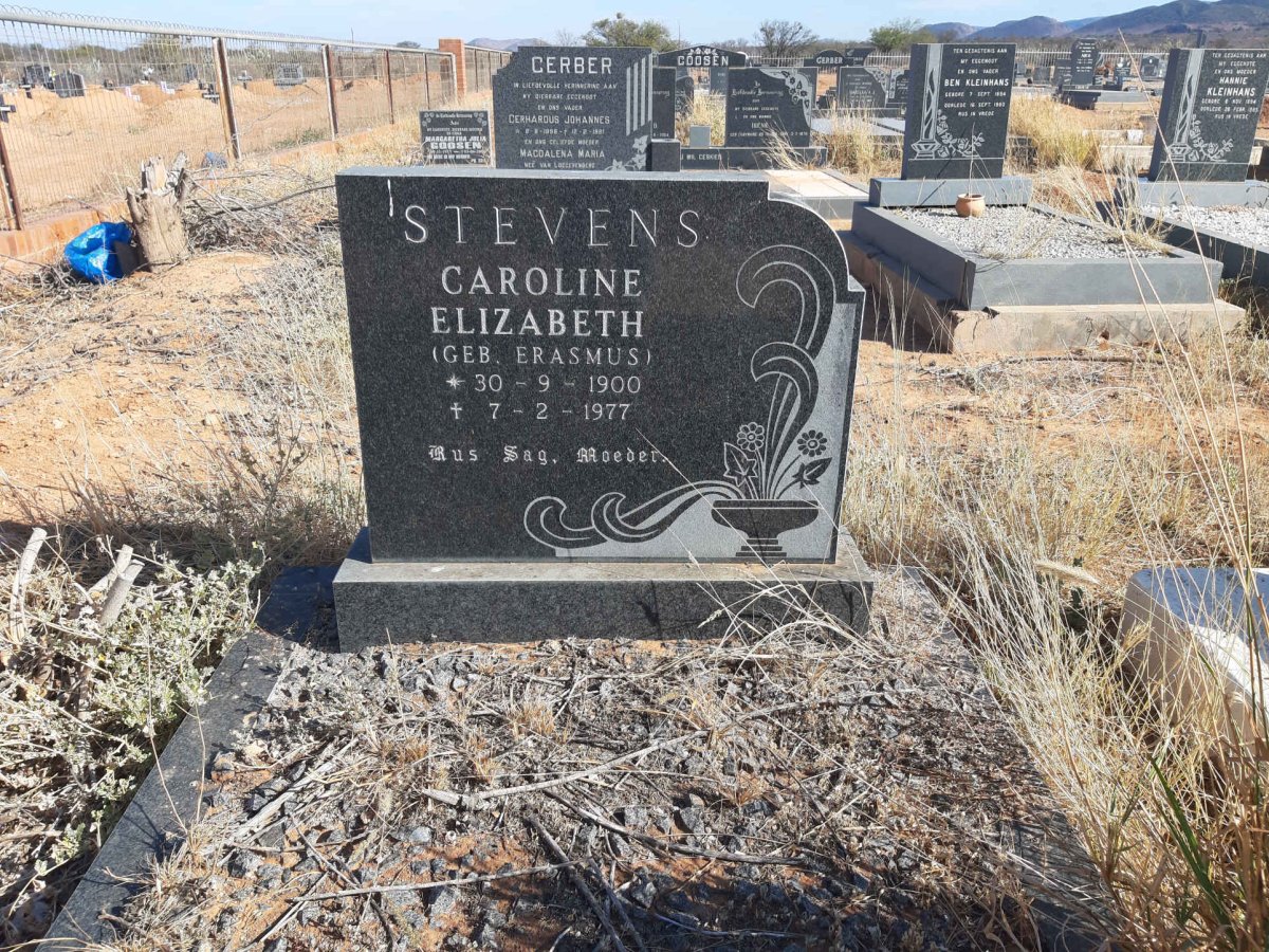 STEVENS Carolina Elizabeth nee ERASMUS 1900-1977