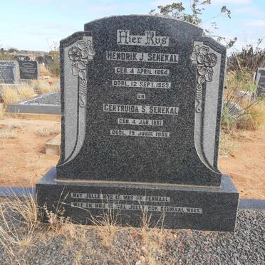 SENEKAL Hendrik J. 1864-1959 &amp; Gertruida S. 1881-1955