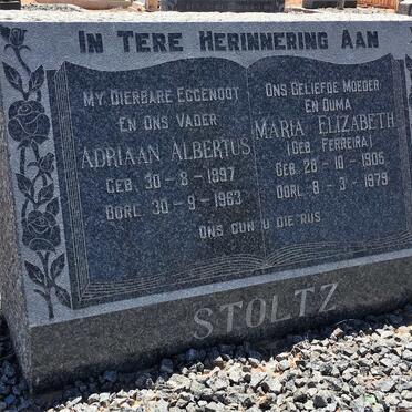 STOLTZ Adriaan Albertus 1897-1963 &amp; Maria Elizabeth FERREIRA 1905-1979