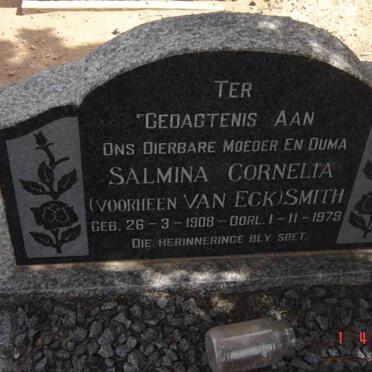 SMITH Salmina Cornelia nee VAN ECK 1908-1979