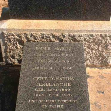 TERBLANCHE Gert Ignatius 1889-1975 :: MARITZ Emmie née TERBLANCHE 1919-1974