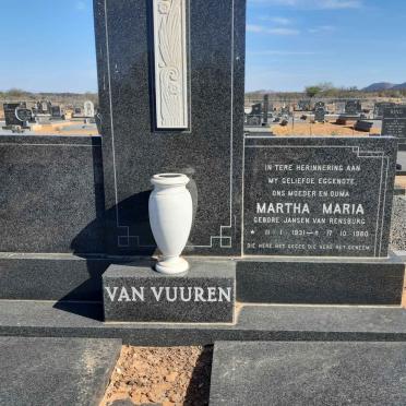 VUUREN Martha Maria, van nee JANSEN VAN RENSBURG 1931-1980