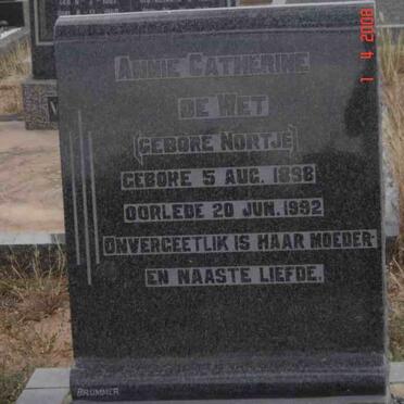 WET Annie Catherine, de nee NORTJE 1898-1992