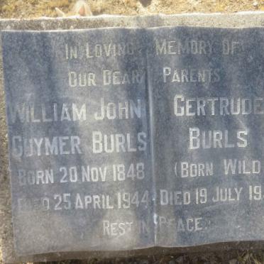 BURLS William John Guymer 1848-1944 &amp; Gertrude WILD -1949