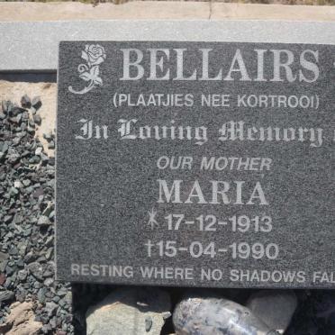 BELLAIRS Maria voorheen PLAATJIES nee KORTROOI  1913-1990