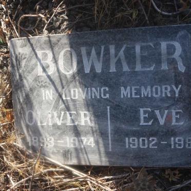 BOWKER Oliver 1898-1974 &amp; Eve 1902-1985